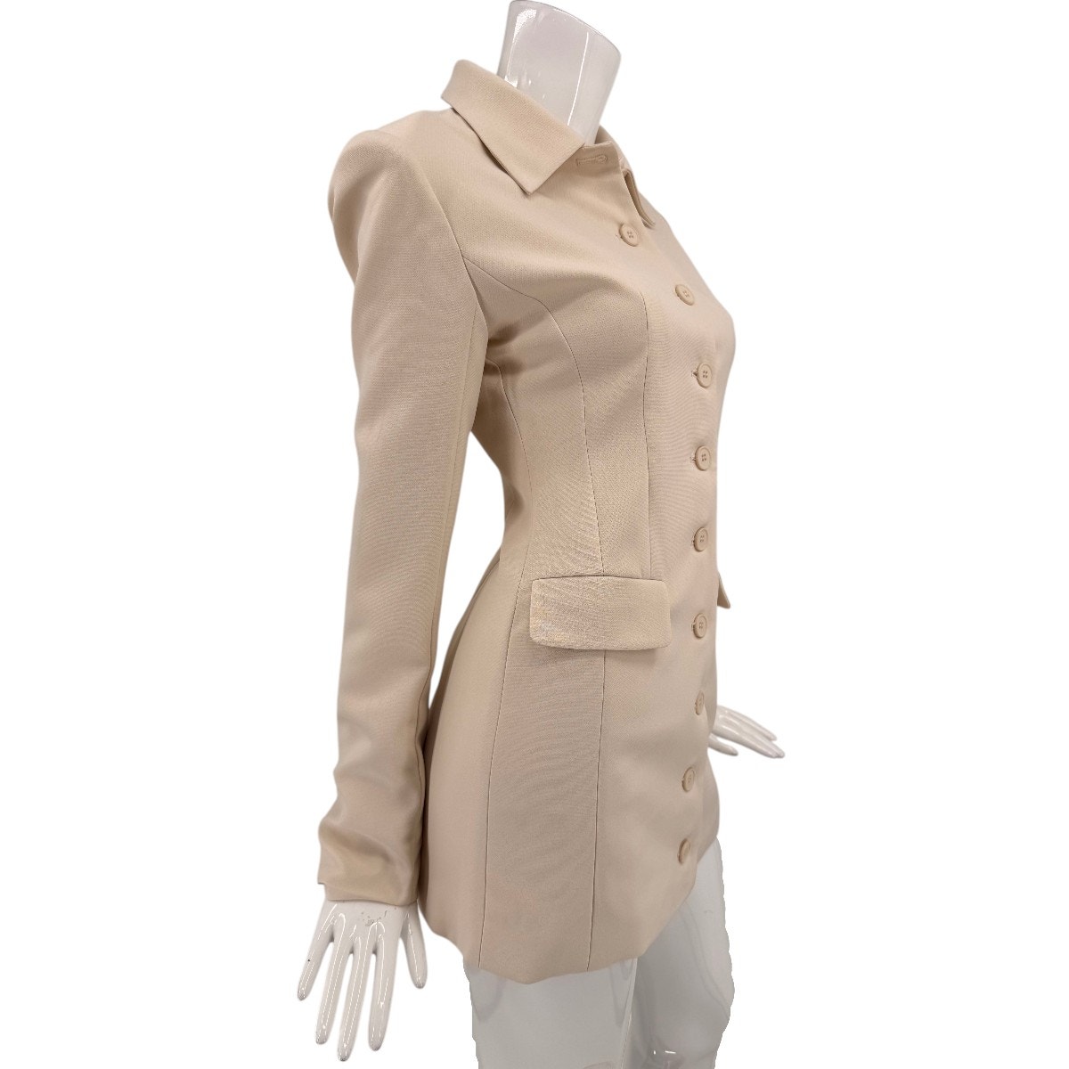 Lioness Cheri Collared Long Sleeve Blazer Mini Dress Beige Women's Size Xs — image 4 of 8